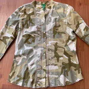 JOHNNY WAS camouflage button down